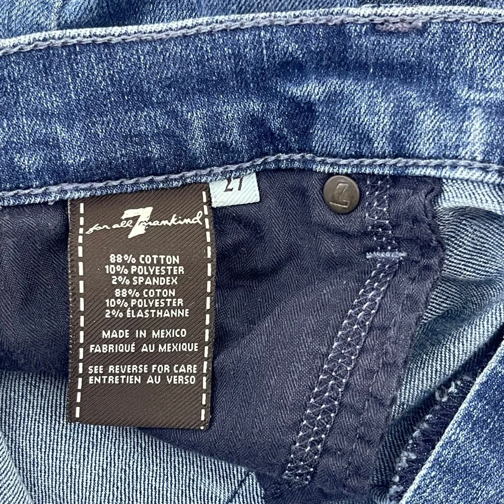 7 For All Mankind Gwenevere Jeans Womens 27 Blue Cropped Skinny Low Rise Capsule